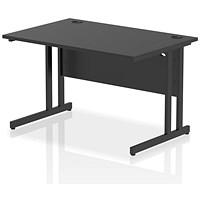 Impulse 1200mm Rectangular Desk, Black Cantilever Leg, Black