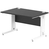 Impulse 1200mm Rectangular Desk, White Cable Managed Leg, Black