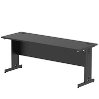 Impulse 1800mm Slim Rectangular Desk, Black Cable Managed Leg, Black