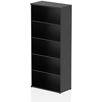 Impulse Extra Tall Bookcase, 4 Shelves, 2000mm High, Black