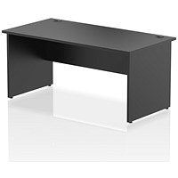 Impulse 1600mm Rectangular Desk, Panel End Leg, Black