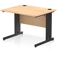 Impulse 1000mm Rectangular Desk, Black Cable Managed Leg, Maple