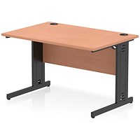 Impulse 1200mm Rectangular Desk, Black Cable Managed Leg, Beech