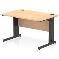 Impulse 1200mm Rectangular Desk, Black Cable Managed Leg, Maple