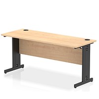 Impulse 1600mm Slim Rectangular Desk, Black Cable Managed Leg, Maple