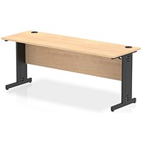 Impulse 1800mm Slim Rectangular Desk, Black Cable Managed Leg, Maple