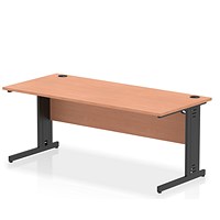 Impulse 1800mm Rectangular Desk, Black Cable Managed Leg, Beech