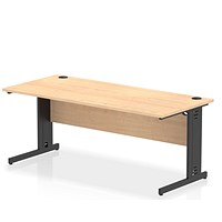 Impulse 1800mm Rectangular Desk, Black Cable Managed Leg, Maple