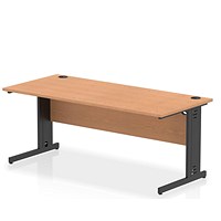 Impulse 1800mm Rectangular Desk, Black Cable Managed Leg, Oak