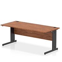 Impulse 1800mm Rectangular Desk, Black Cable Managed Leg, Walnut