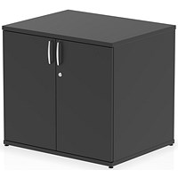 Impulse Desk High Cupboard, 1 Shelf, 730mm High, Black