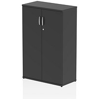 Impulse Medium Cupboard, 2 Shelves, 1200mm High, Black