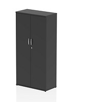 Impulse Tall Cupboard, 3 Shelves, 1600mm High, Black