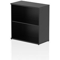 Impulse Low Bookcase, 1 Shelf, 800mm High, Black
