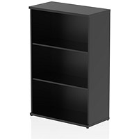 Impulse Medium Bookcase, 2 Shelves, 1200mm High, Black
