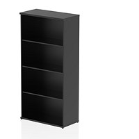 Impulse Tall Bookcase, 3 Shelves, 1600mm High, Black