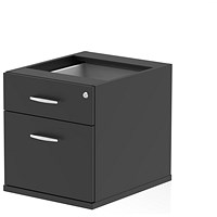 Impulse 2 Drawer Fixed Pedestal, 550mm Deep, Black