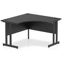 Impulse 1200mm Corner Desk, Black Cantilever Leg, Black