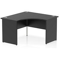 Impulse 1200mm Corner Office Desk Black Top Panel End Leg