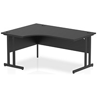 Impulse 1600mm Corner Desk, Left Hand, Black Cantilever Leg, Black