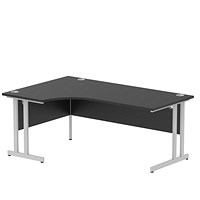 Impulse 1800mm Corner Desk, Left Hand, Silver Cantilever Leg, Black