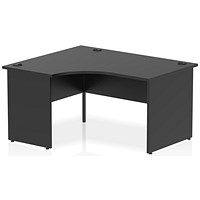 Impulse 1400mm Corner Desk, Left Hand, Panel End Leg, Black