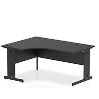 Impulse 1600mm Corner Desk, Left Hand, Black Cable Managed Leg, Black