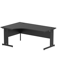 Impulse 1800mm Corner Desk, Left Hand, Black Cable Managed Leg, Black