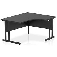 Impulse 1400mm Corner Desk, Right Hand, Black Cantilever Leg, Black