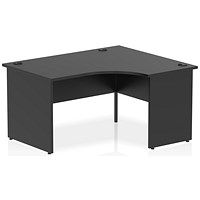 Impulse 1400mm Corner Desk, Right Hand, Panel End Leg, Black