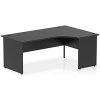 Impulse 1800mm Right Crescent Office Desk Black Top Panel End Leg