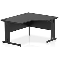 Impulse 1400mm Corner Desk, Right Hand, Black Cable Managed Leg, Black