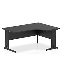 Impulse 1600mm Corner Desk, Right Hand, Black Cable Managed Leg, Black