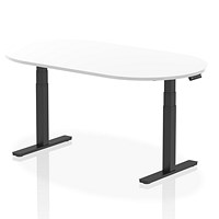 Impulse Sit-Standing Boardroom Table, 1800mm, Black Leg, White