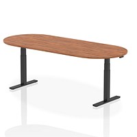 Impulse Sit-Standing Boardroom Table, 2400mm, Black Leg, Walnut