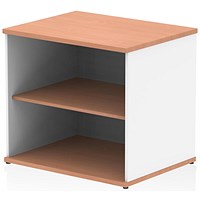 Impulse Two-Tone Desk High Bookcase, 1 Shelf, Beech and White