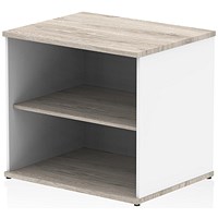 Impulse Two-Tone Desk High Bookcase, 1 Shelf, Grey Oak and White
