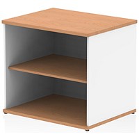 Impulse Two-Tone Desk High Bookcase, 1 Shelf, Oak and White
