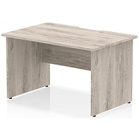 Impulse 1200mm Scalloped Edge Rectangular Desk, Panel End Legs, Grey Oak