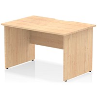 Impulse 1200mm Scalloped Edge Rectangular Desk, Panel End Legs, Maple