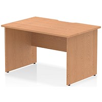 Impulse 1200mm Scalloped Edge Rectangular Desk, Panel End Legs, Oak