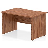 Impulse 1200mm Scalloped Edge Rectangular Desk, Panel End Legs, Walnut