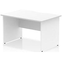 Impulse 1200mm Scalloped Edge Rectangular Desk, Panel End Legs, White