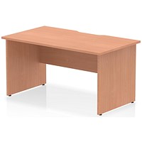 Impulse 1400mm Scalloped Edge Rectangular Desk, Panel End Legs, Beech