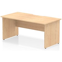 Impulse 1600mm Scalloped Edge Rectangular Desk, Panel End Legs, Maple