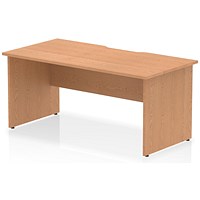 Impulse 1600mm Scalloped Edge Rectangular Desk, Panel End Legs, Oak