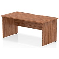 Impulse 1600mm Scalloped Edge Rectangular Desk, Panel End Legs, Walnut