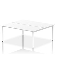 Impulse 2 Person Bench Desk, Back to Back, 2 x 1800mm (800mm Deep), White Frame, White