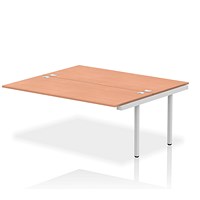 Impulse 2 Person Bench Desk Extension, Back to Back, 2 x 1800mm (800mm Deep), Silver Frame, Beech