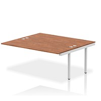 Impulse 2 Person Bench Desk Extension, Back to Back, 2 x 1800mm (800mm Deep), Silver Frame, Walnut